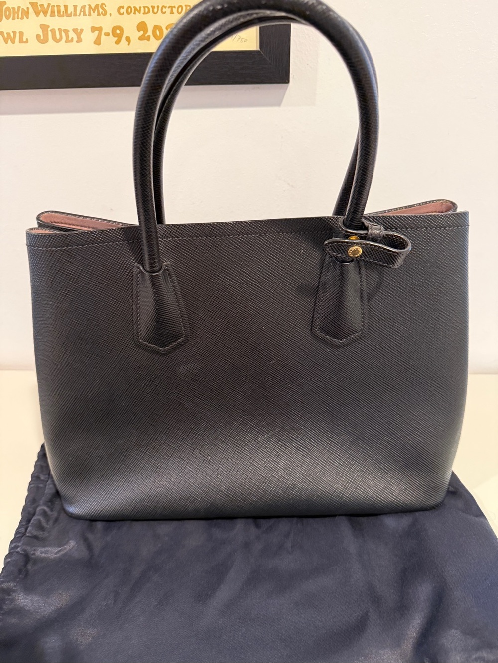 Prada Saffiano Cuir Medium Double Bag - Picture 3 of 9